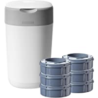 Los mejores  - Tommee Tippee 85100401 Twist &amp- Click Sangenic - Sistema avanzado para desechar pañales con 6 recambios- Blanco-Gris